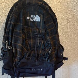 The North Face Jester Backpack - Plaid Black and Brown